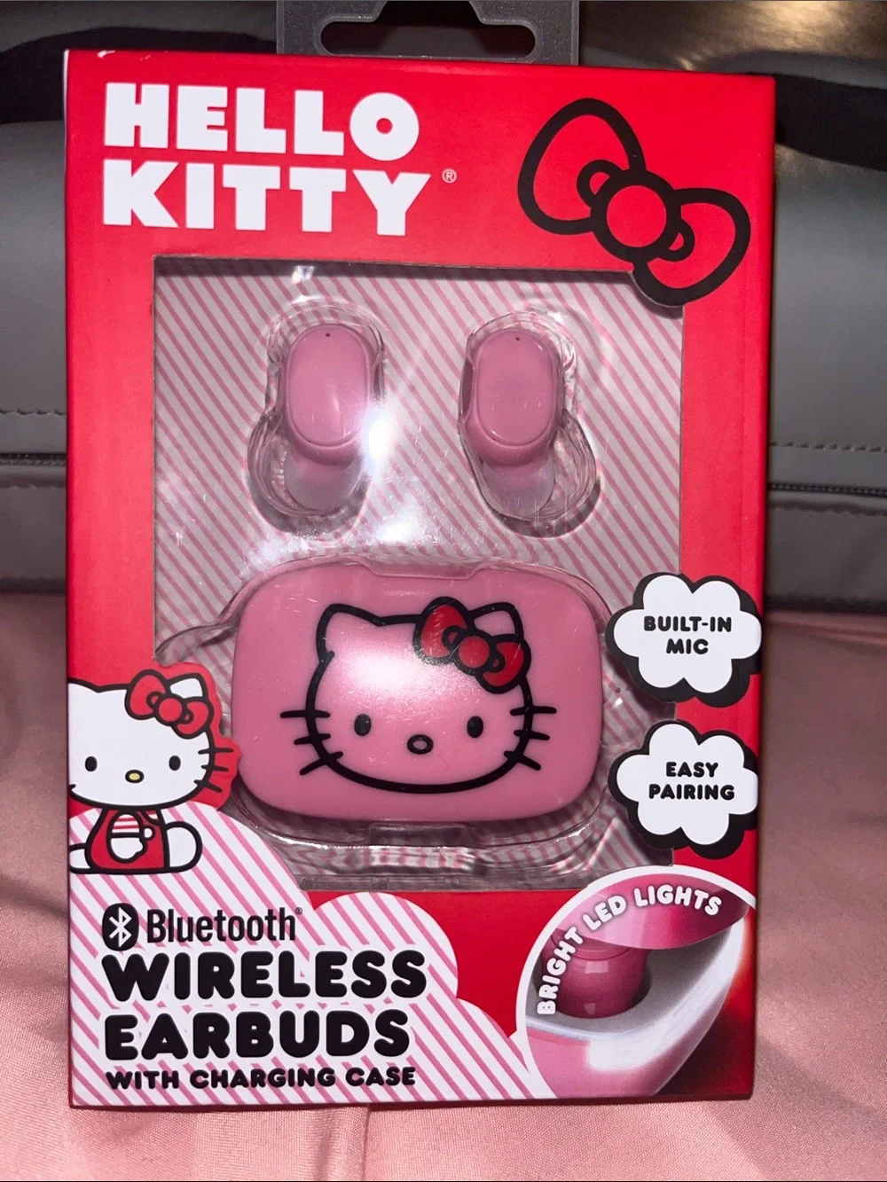Hello Kitty Pink Wireless Earbuds with Pink Charging Case